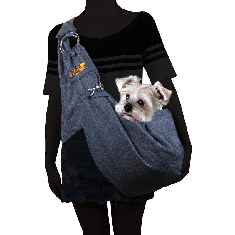 Chico Denim Pet Sling Carrier with Adjustable Strap