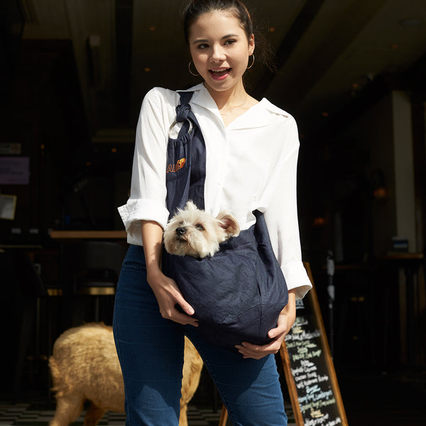 Chico Denim Pet Sling Carrier with Adjustable Strap