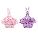 Frona 2-Piece Diaper Dog Sanitary Pantie with Suspender - Pink & Purple