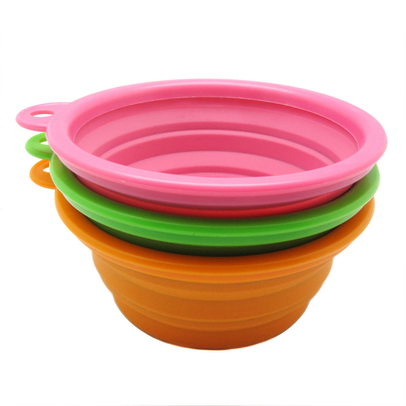 Ros Silicone 3-Piece Set Expandable/Collapsible Travel Bowl